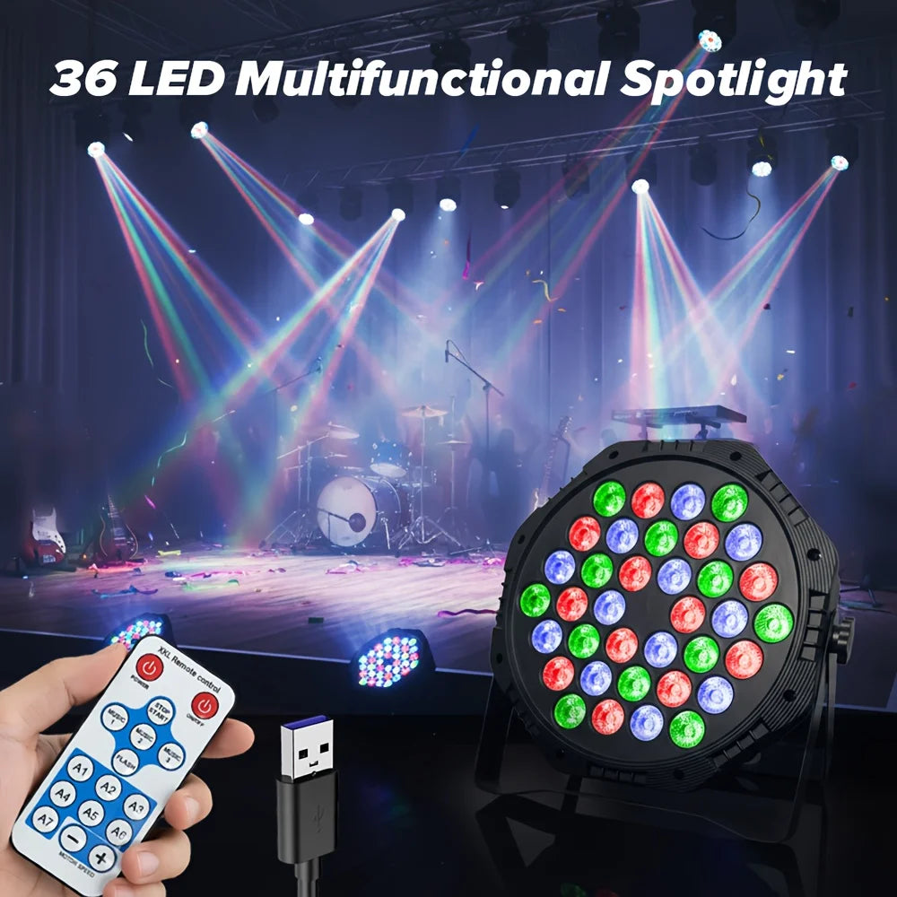 projecteurs led scène dj 36 leds couleurs rgb télécommande effets lumineux concertsévénements