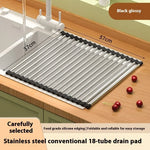 étendoir vaisselle pliable moderne acier inoxydable gris blanc clips fonctionnel cuisine