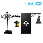lampe murale vintage gothique motifs floraux fantôme livre noir écrou inclusion lanternes décoration