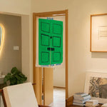rideau porte vert moderne imprimé texte door closed clips polyester cuisine