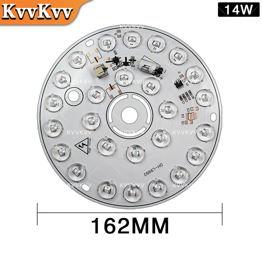 plaque led circulaire 14w 108mm haute luminosité argentée sans pilote tech