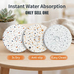coasters diatomée blanc terrazzo antidérapants moderne résistants transpiration sèche rapide décoration cuisine