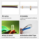 ruban led coB blanc multicolore moderne 24v 840leds câbles non isolés double sided tape