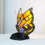 lampe poser moderne papillon verre coloré art deco multiple couleurs interrupteur câble daluminium