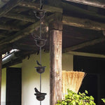 guirlande décorative oiseaux coupes métal rustique 240cm suspension extérieure jardin traditionnel