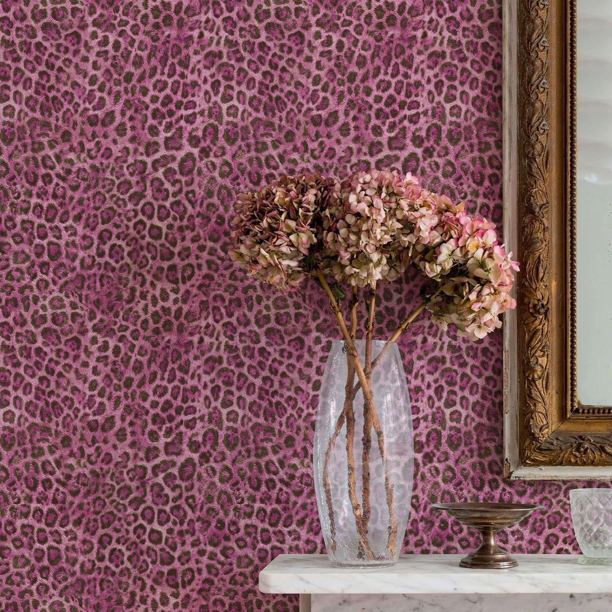 papier peint vinyle léopard rose moderne résistant l'eau sans moisissure salon chambre enfant