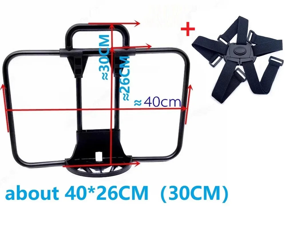 support sac dos pliant brompton aluminium alliage noir clips bandes élastiques ajustables sac dos