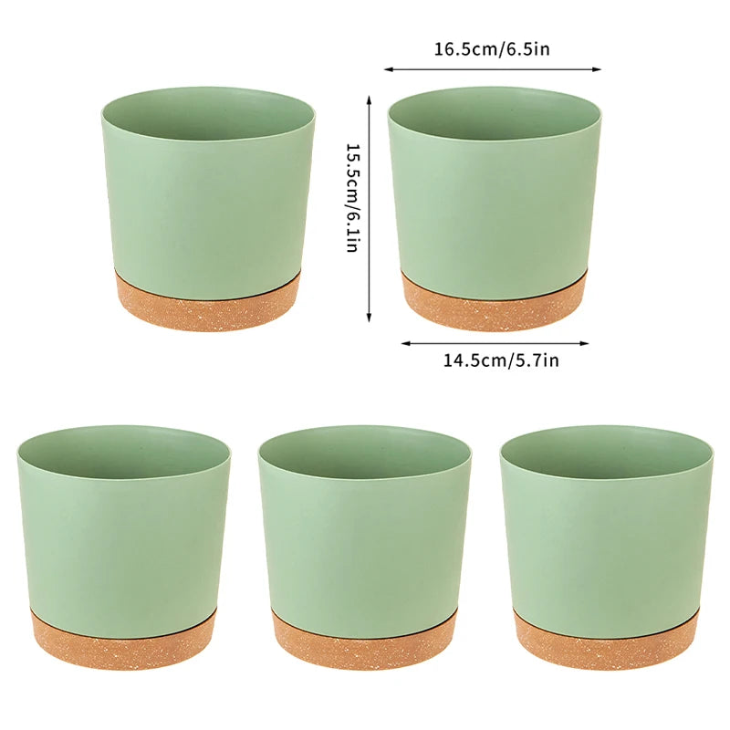 Pots fleurs modernes bacs pépinière bord cuir naturel vert clair blanc gris absorbant minimaliste