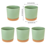Pots fleurs modernes bacs pépinière bord cuir naturel vert clair blanc gris absorbant minimaliste