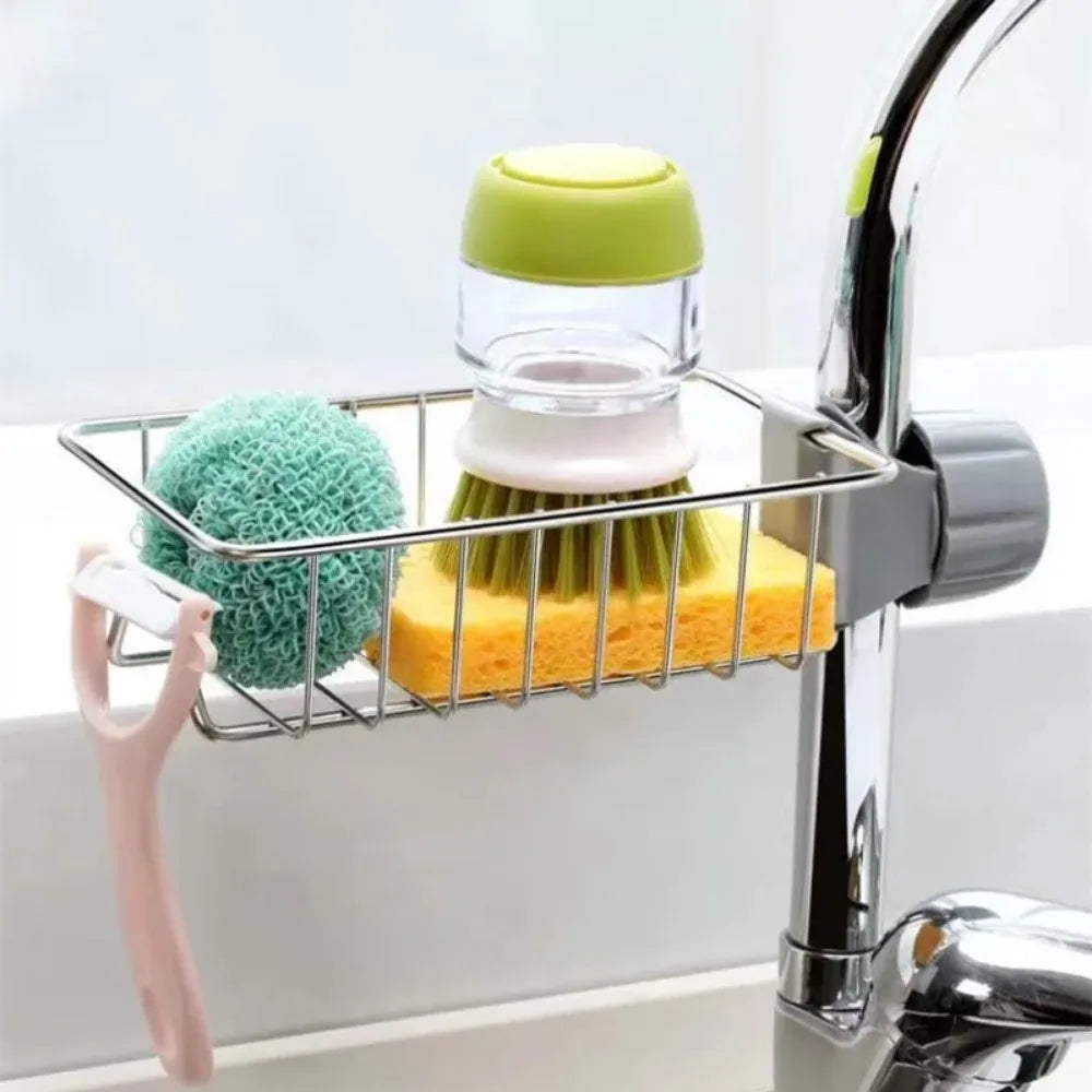 organisateur cuisine égouttoir flexible éponge savon porte serviettes accessoire rangement moderne utilitaire
