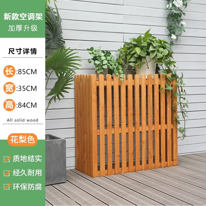 clôture murale bois naturel moderne balcon extérieur support pots fleurs anti corrosion unique