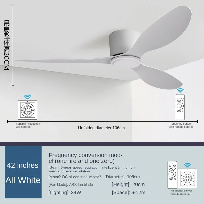 ventilateur led moderne blanc noir bois télécommande lumineuse salon cuisine chambre