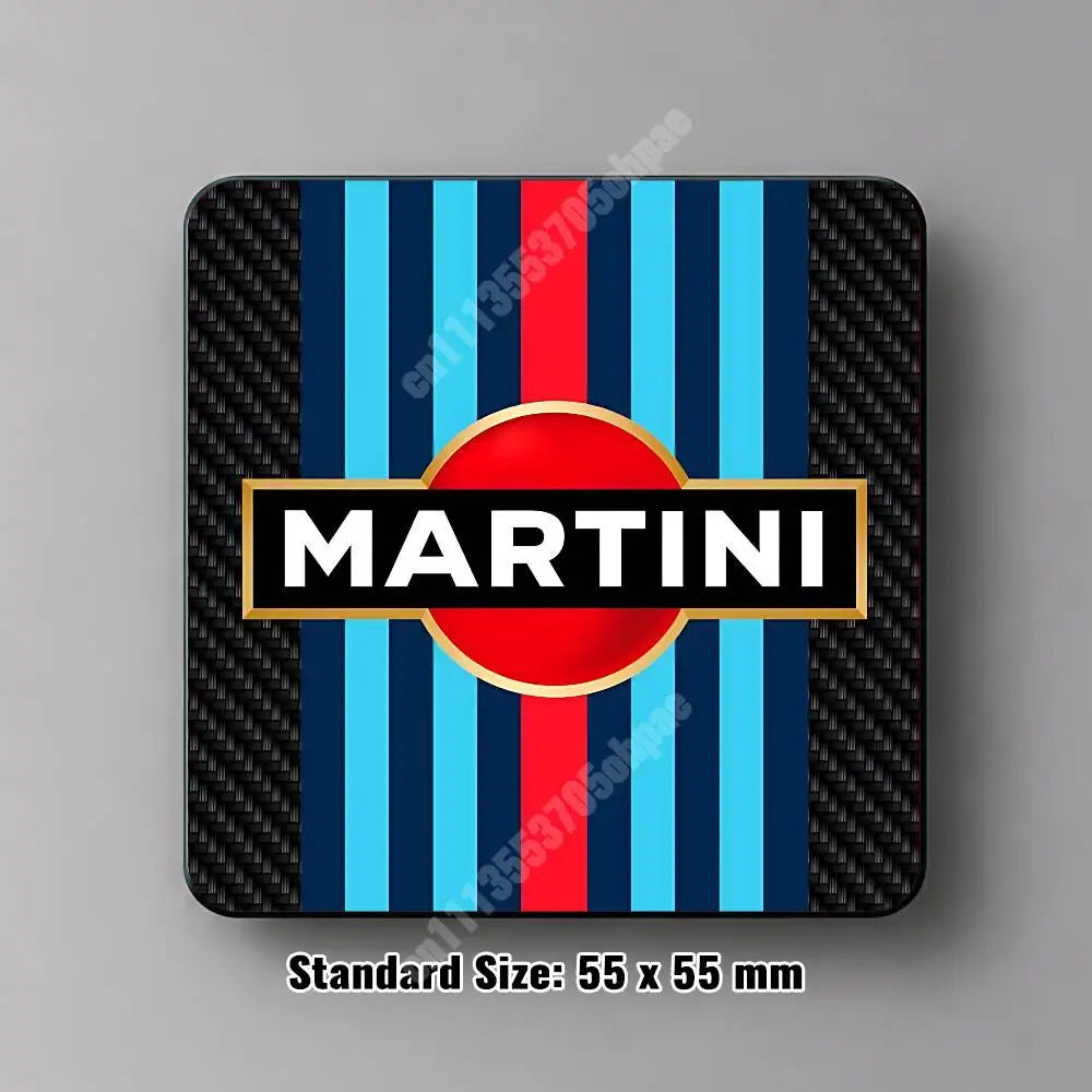 coasters aimants réutilisables rayures racing bleu rouge blanc Williams Martini