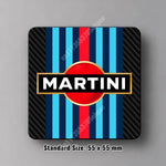 coasters aimants réutilisables rayures racing bleu rouge blanc Williams Martini
