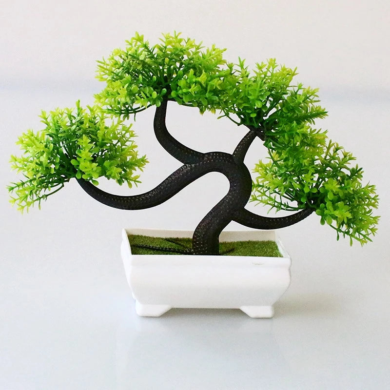 arbre bonsaï artificiel pot décoratif vert tronc épais intérieur extérieur