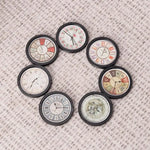 horloges murales vintage rétro blanc noir rouge beige rose vert fleurs chiffres romains mécanisme