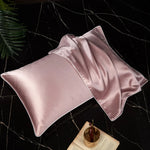 taies d'oreiller soie naturelle couleurs solides élégant satin opacité respectueux environnement simple hospitalière
