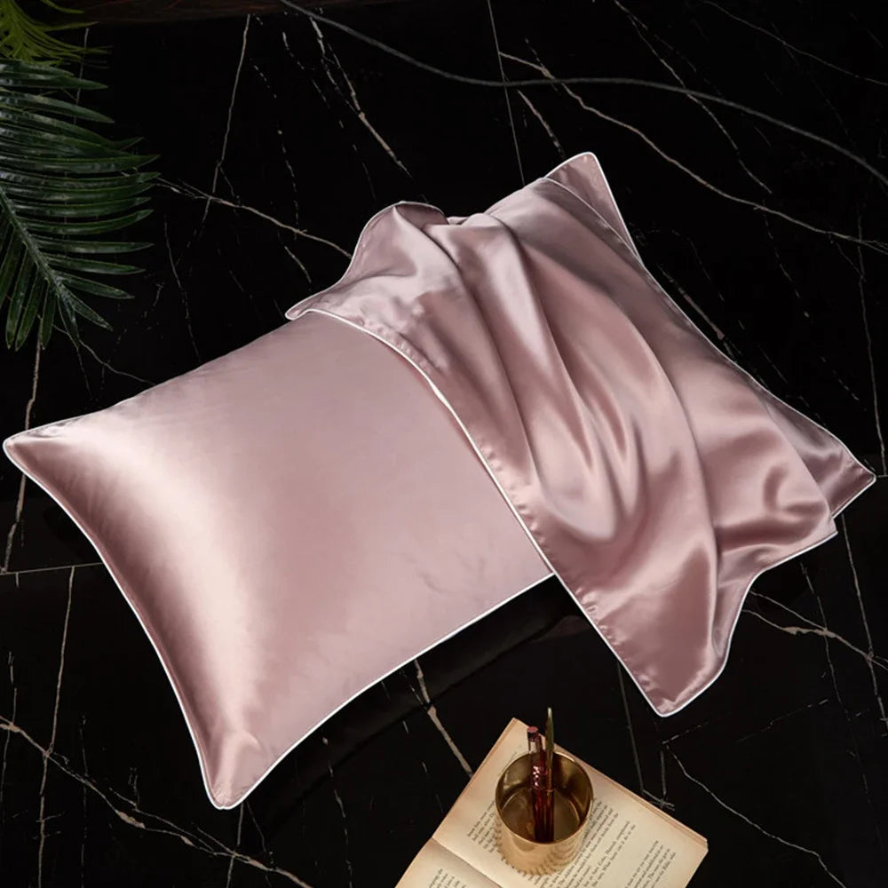 taies d'oreiller soie naturelle couleurs solides élégant satin opacité respectueux environnement simple hospitalière