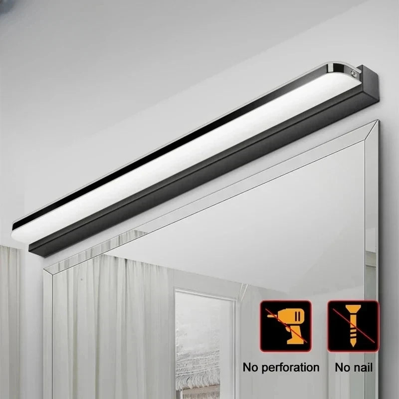 éclairage mural moderne minimaliste led noir argenté fixé mur sans perçage chambre cuisine étude