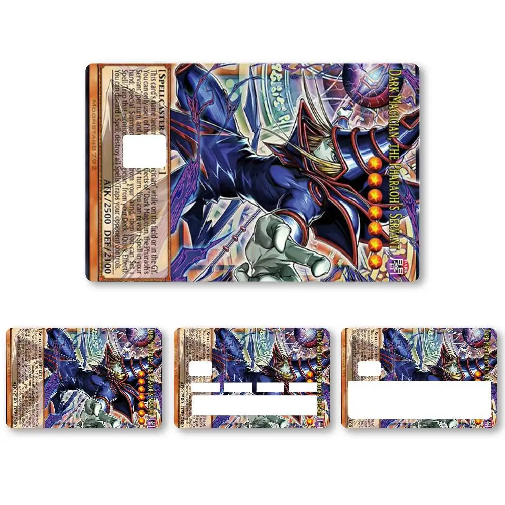 autocollants cartes crédit multicolores dessin animé illustrations fantastiques adhésifs protection cartes jeu set collection