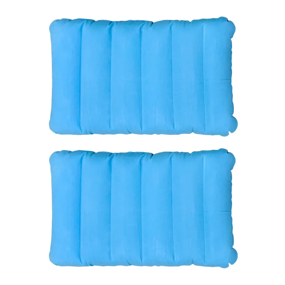 coussin gonflable voyage bleu rouge gris confortable portable valve gonflage