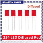 LED bleue rouge blanche jaune diffusée 2x3x4mm opaque rectangulaire 100 pièces