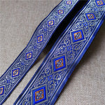 ruban décoratif polyester largeur 2cm bleu vert violet gris marron rose motif géométrique floral