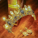couronne baroque ornements diamants boucles oreilles cristaux multicolores occasion fête mariage anniversaire