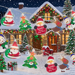 Guirlande lumineuse LED Noël avec motifs bonhomme de neige et renne - Décoration féerique pour arbre et maison