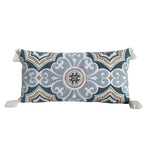 housse coussin brodée boho chic motif floral géométrique polyester 30x60cm decoration maison