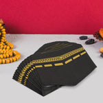 serviettes jetables noires or motifs dorés pack 16 pièces fête moderne