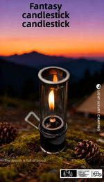 lanterne camping gaz verre transparent cuir marron pratique robuste poignée boîte rangement