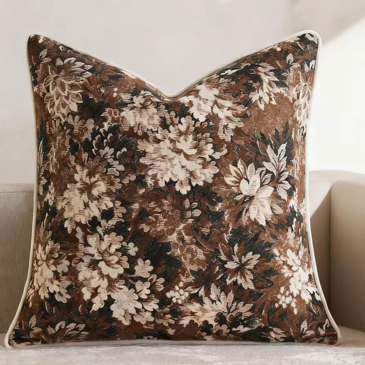 coussin carré vintage motif floral multicolore 100 polyester 45x45cm sans rembourrage decoration canapé house