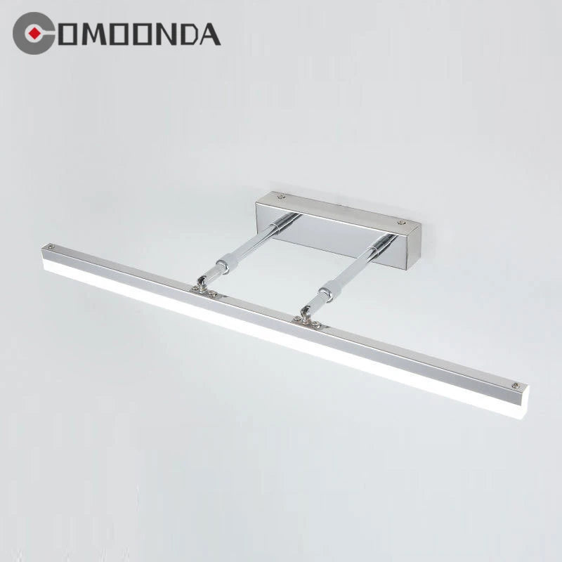 lampe salle bains moderne rétractable led argenté noir mur fixe 249 2000lm 90 260v