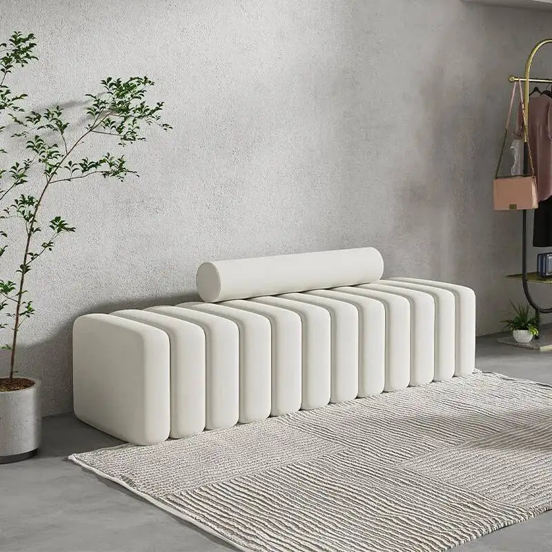 banc modulable velours orange noir blanc moderne salon confortable fixations invisibles coussins mobiles