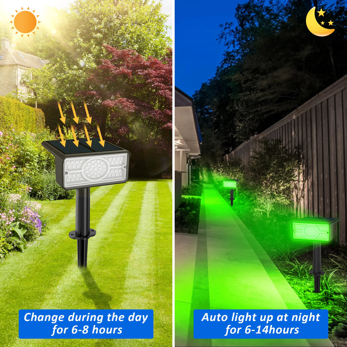 lampe solaire noire ip65 moderne fixée tringle angle ajustable 120degres résistante intempéries