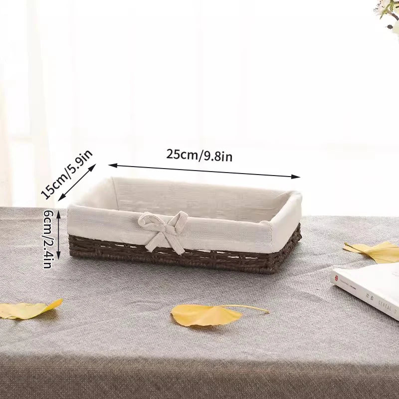 paniers rangement tissus corde tressée boho chic naturel beige écologique rustique
