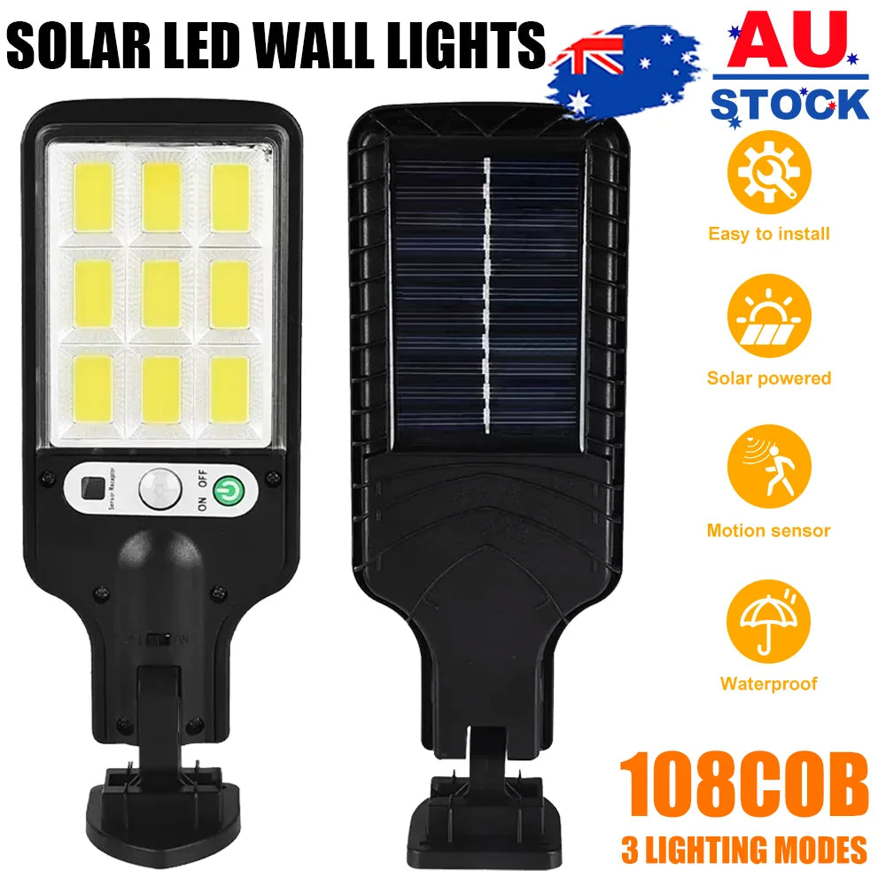 lumière solaire extérieure ip65 motion sensor led noire moderne murale autonomes