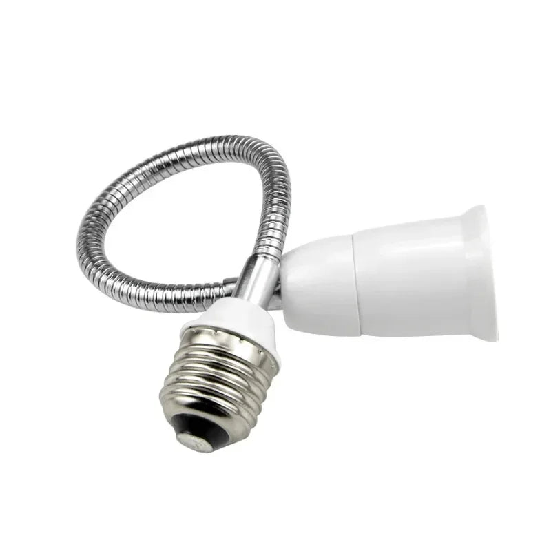 adaptateur culot lampe blanc doré texture métallique moderne câble flexible 20cm 30cm 40cm 50cm