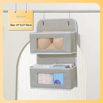 sac suspendre moderne gris beige poches fenêtres transparentes organisation chambre bain