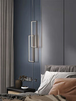 suspension lumineuse moderne rectangle blanc doré lumière chaude neutre led chambre salon