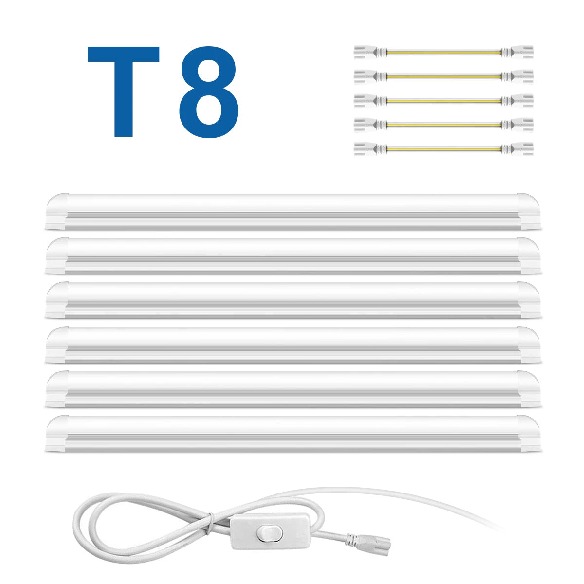 tube led t8 blanc moderne 50cm interrupteur clips haute luminosité aluminium