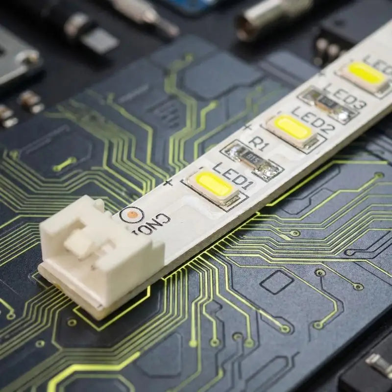 ruban led blanc moderne 65mm 10mm connecteur maison bricolage éclairage efficace