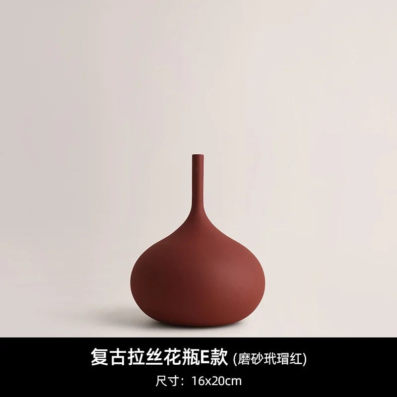vases décoratifs céramique beige marron rouge minimaliste modernes scandinaves abstraits portaits bougies