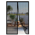 rideau porte magnétique noir maille fine moderne sans ventouses 90x210cm