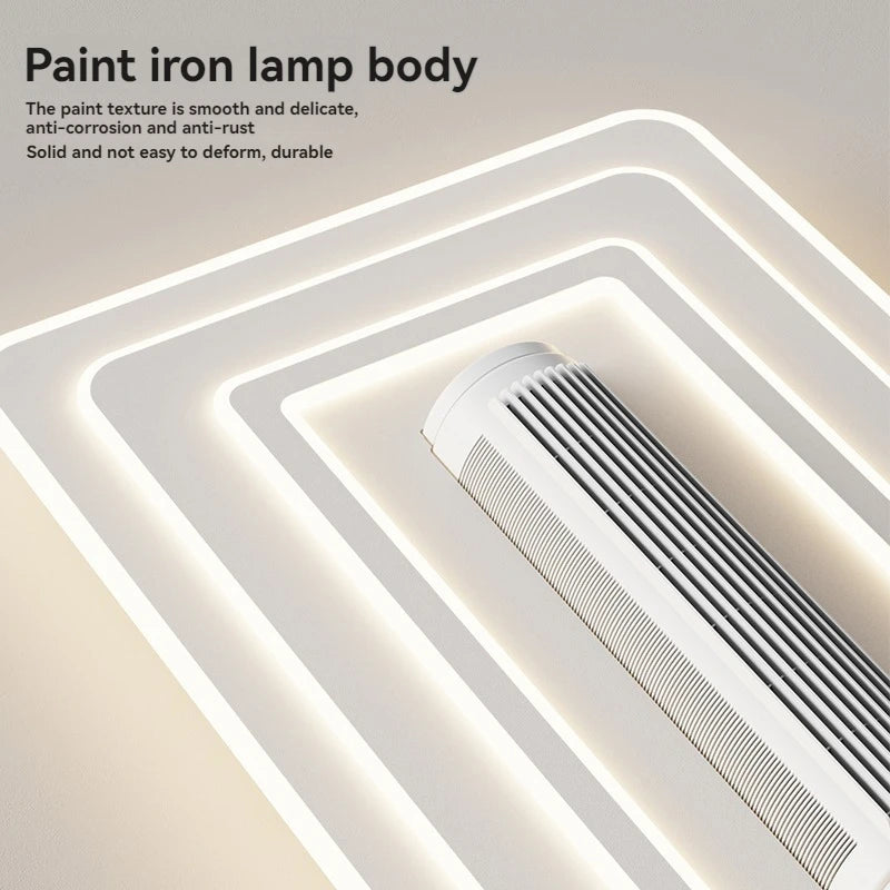 plafonnier led blanc moderne minimaliste ventilation grille diffusion lumière chambre salon
