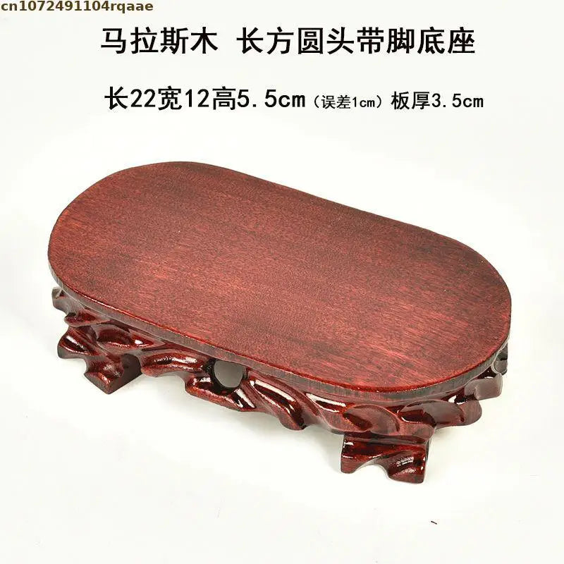 support bois rouge artisanal gravures décoratives traditionnel vase théière figurine bonsaï decoration maison