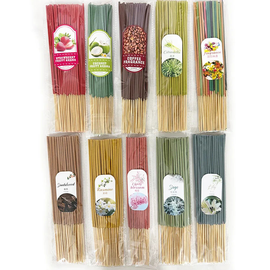 bâtonnets d'encens traditionnels bois santal parfums fleurs herbes intérieur maison
