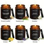 bougies parfumées aromathérapie marron clair sans motif moderne 35 heures soja vanille jasmin citron