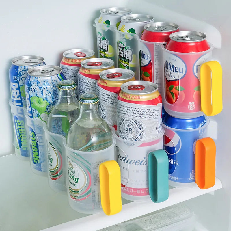 organisateur réfrigérateur transparent moderne canettes bouteilles clipser étagère stockage minimalisteporte boisson multifonctionnel